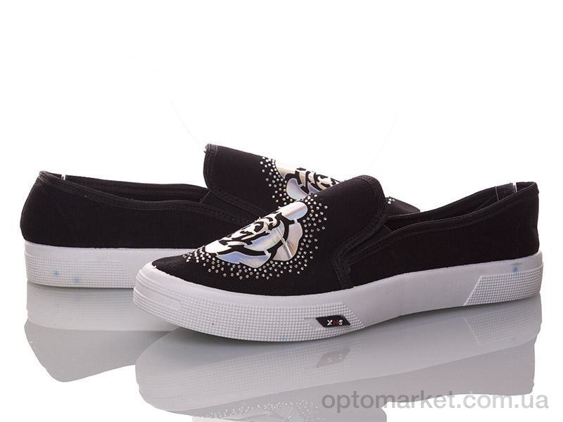 Купить Слипоны женские W2850-1-rose-black Demur черный, фото 1