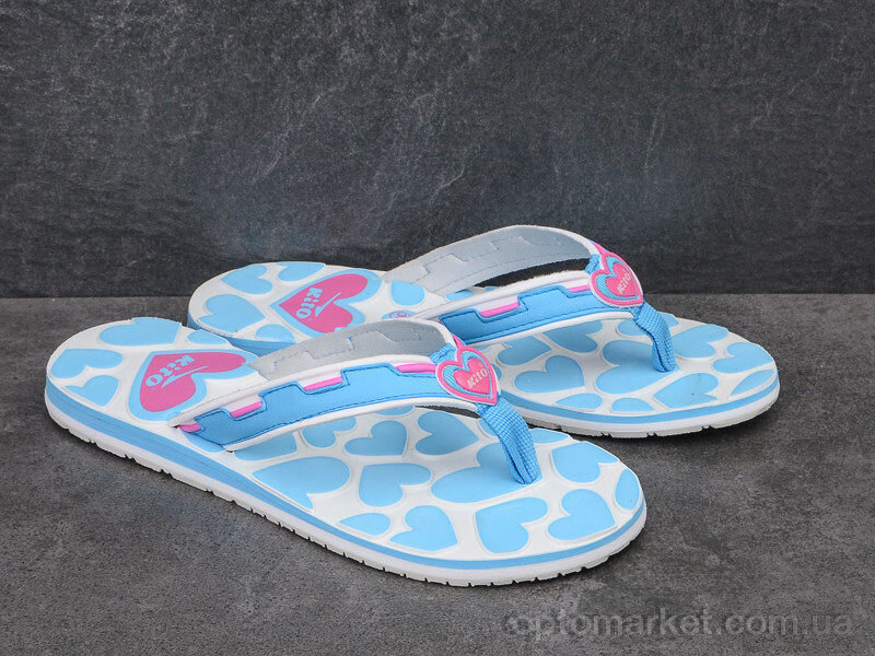 Купить Шльопанці жіночі W8523 l.blue Kito блакитний, фото 2