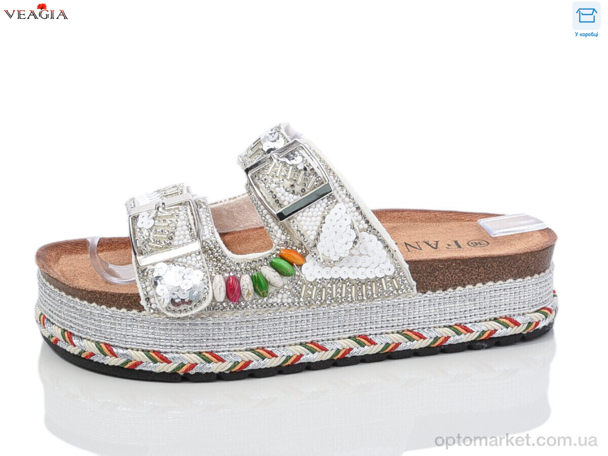 Купить Шльопанці жіночі WK002-2 FAN білий, фото 1