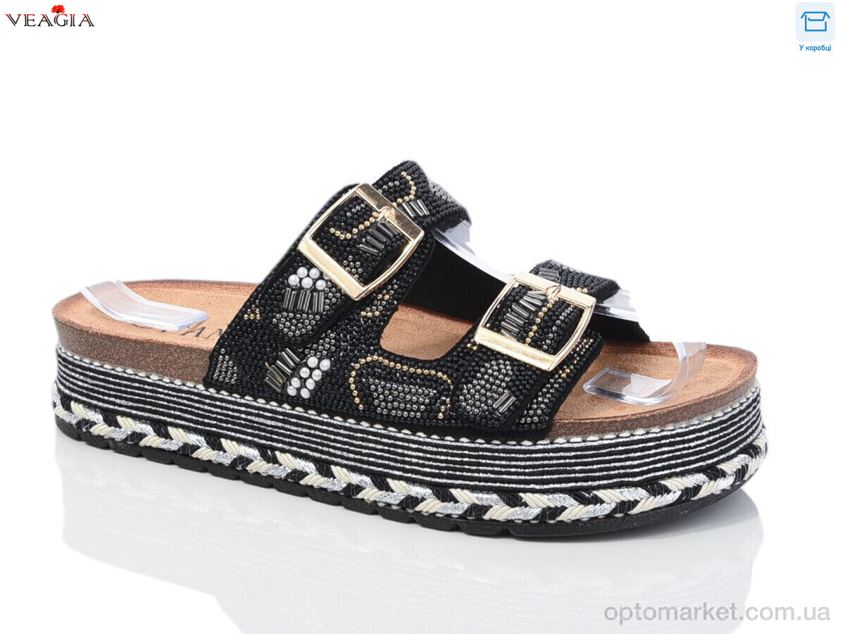 Купить Шльопанці жіночі WK005-1 FAN чорний, фото 1