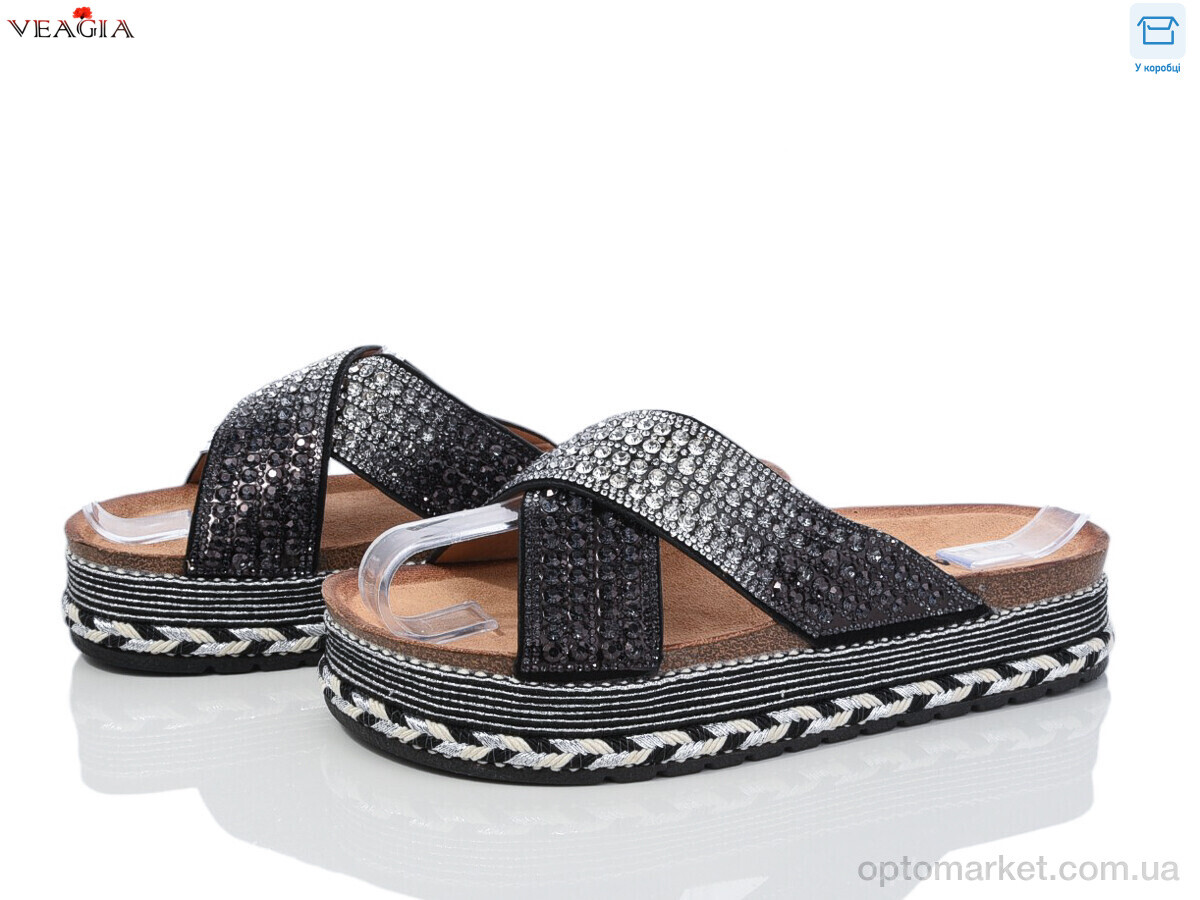 Купить Шльопанці жіночі WK007-1 FAN чорний, фото 1