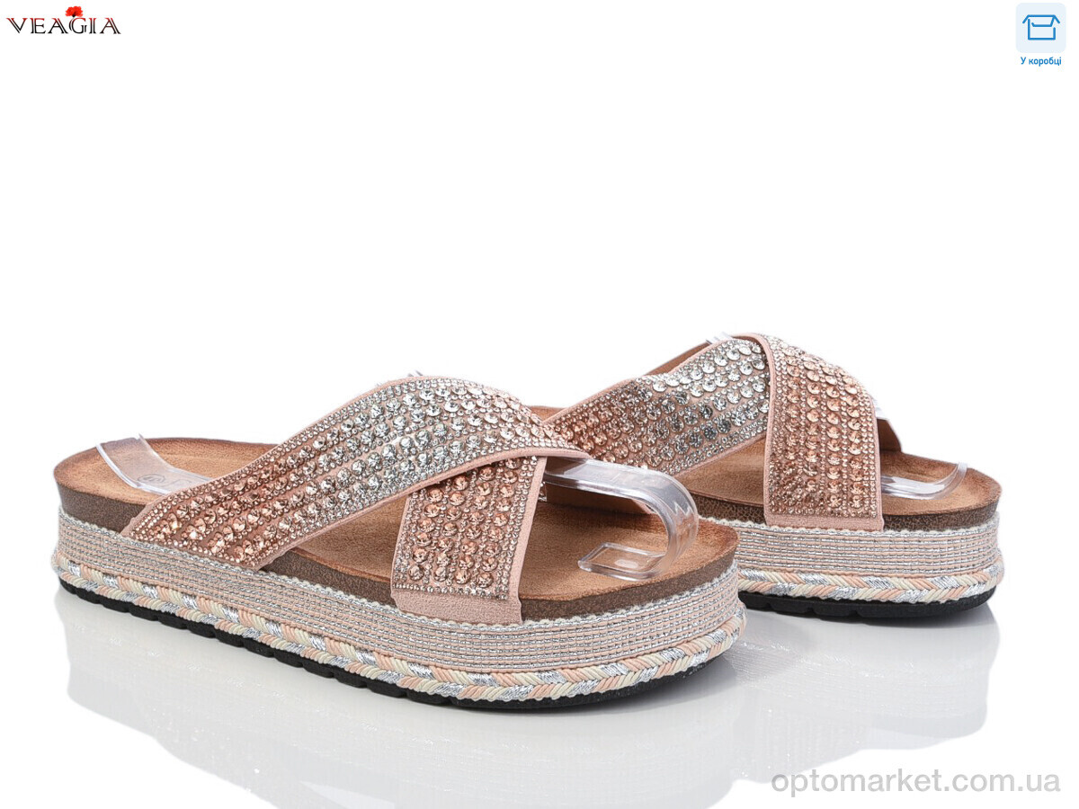 Купить Шльопанці жіночі WK007-2 FAN бежевий, фото 1