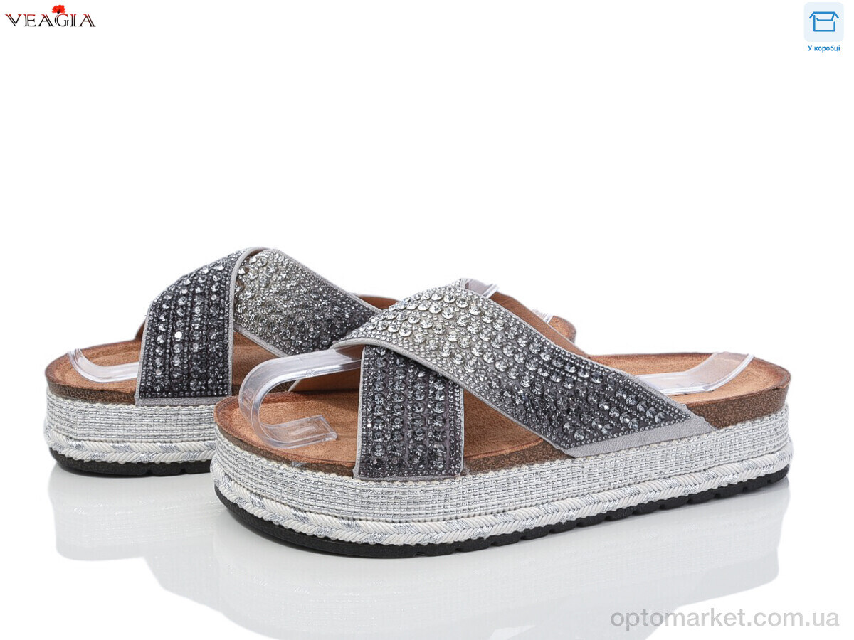 Купить Шльопанці жіночі WK007-3 FAN сірий, фото 1