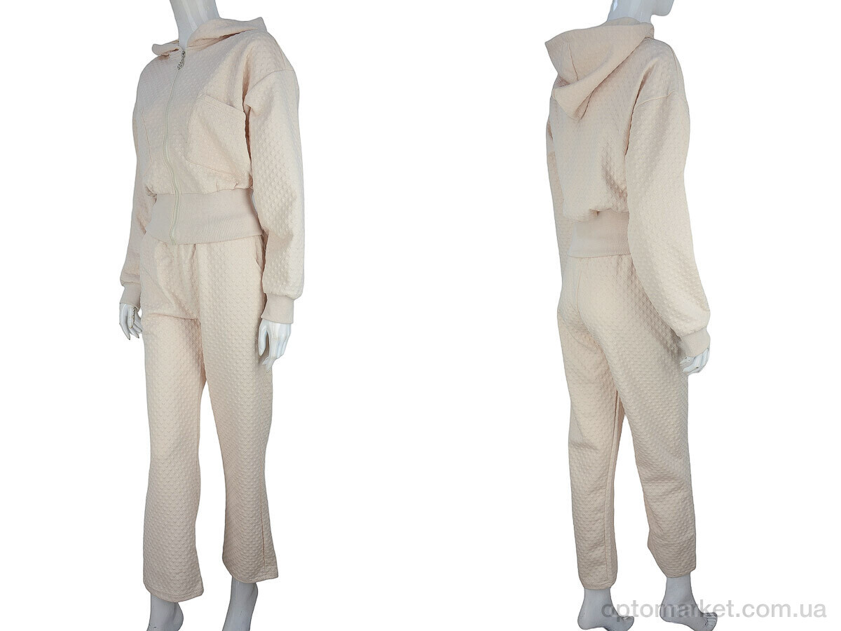 Купить Спортивний костюм жіночі WLT4366 beige Glostory бежевий, фото 3