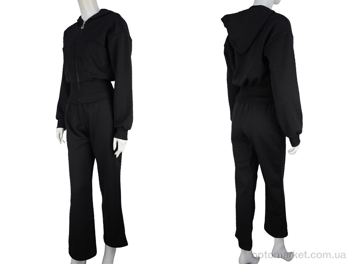 Купить Спортивний костюм жіночі WLT4366 black Glostory чорний, фото 3