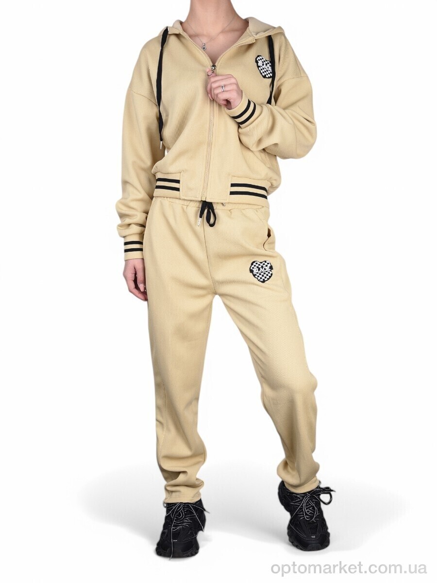 Купить Спортивний костюм жіночі WLT5330 beige Glo-Story бежевий, фото 1