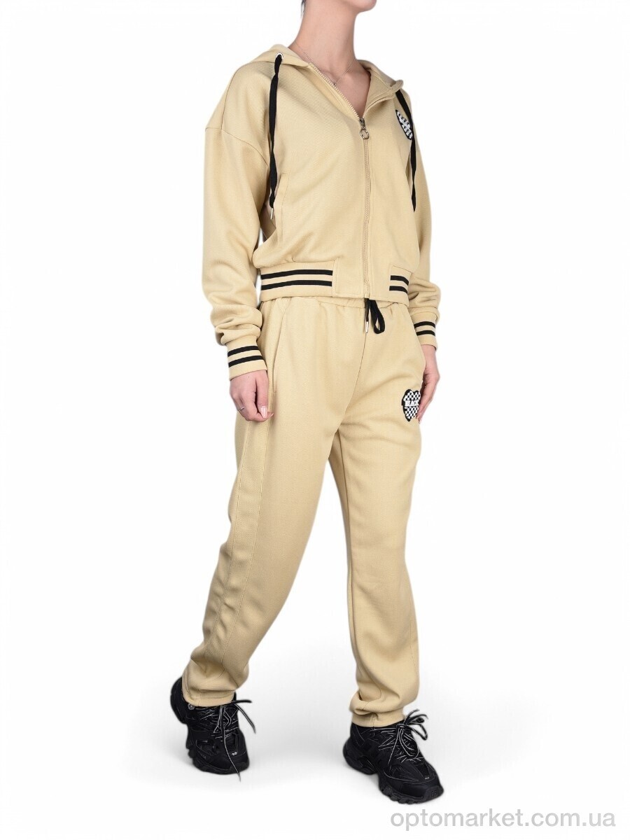 Купить Спортивний костюм жіночі WLT5330 beige Glo-Story бежевий, фото 2
