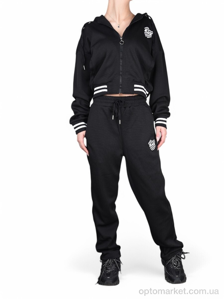Купить Спортивний костюм жіночі WLT5330 black Glo-Story чорний, фото 3