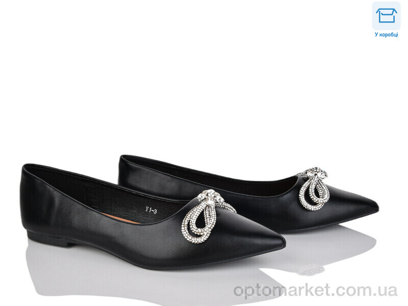Купить Балетки жіночі Y1-3 L&M чорний, фото 1
