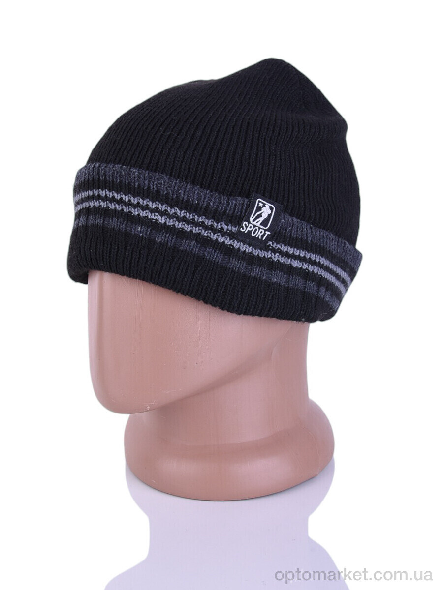 Купить Шапка чоловічі Y617-1 grey Red Hat чорний, фото 1