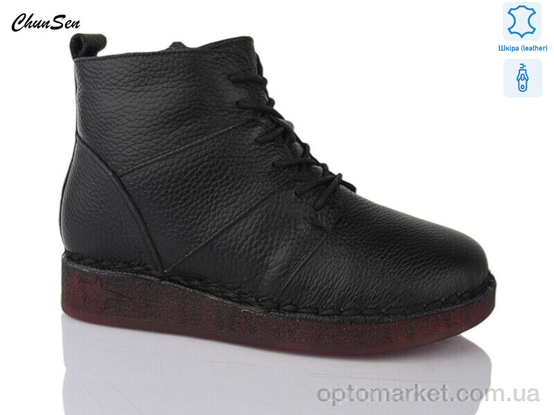 Купить Черевики жіночі Y802-1 Chunsen чорний, фото 1