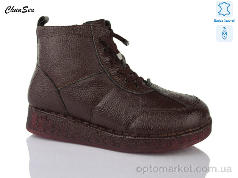 Купить Черевики жіночі Y803-2 Chunsen коричневий, фото 1