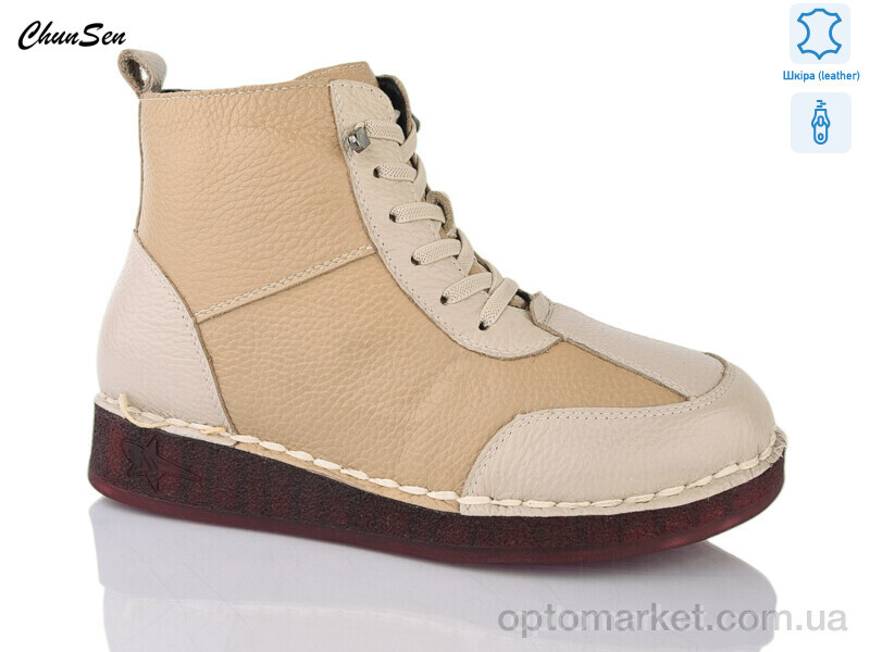 Купить Черевики жіночі Y803-6 Chunsen бежевий, фото 1