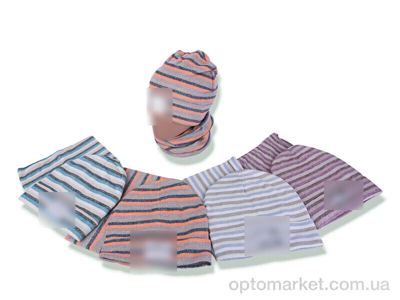 Купить Шапка жіночі Y934-1 (шапка+баф) mix T.mmy hilfiger мікс, фото 1