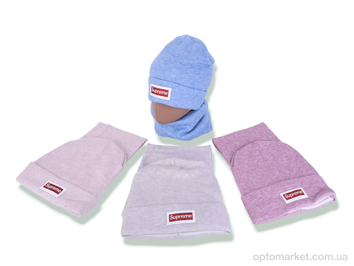 Купить Шапка жіночі Y936-1 (шапка+баф) mix S.preme мікс, фото 2