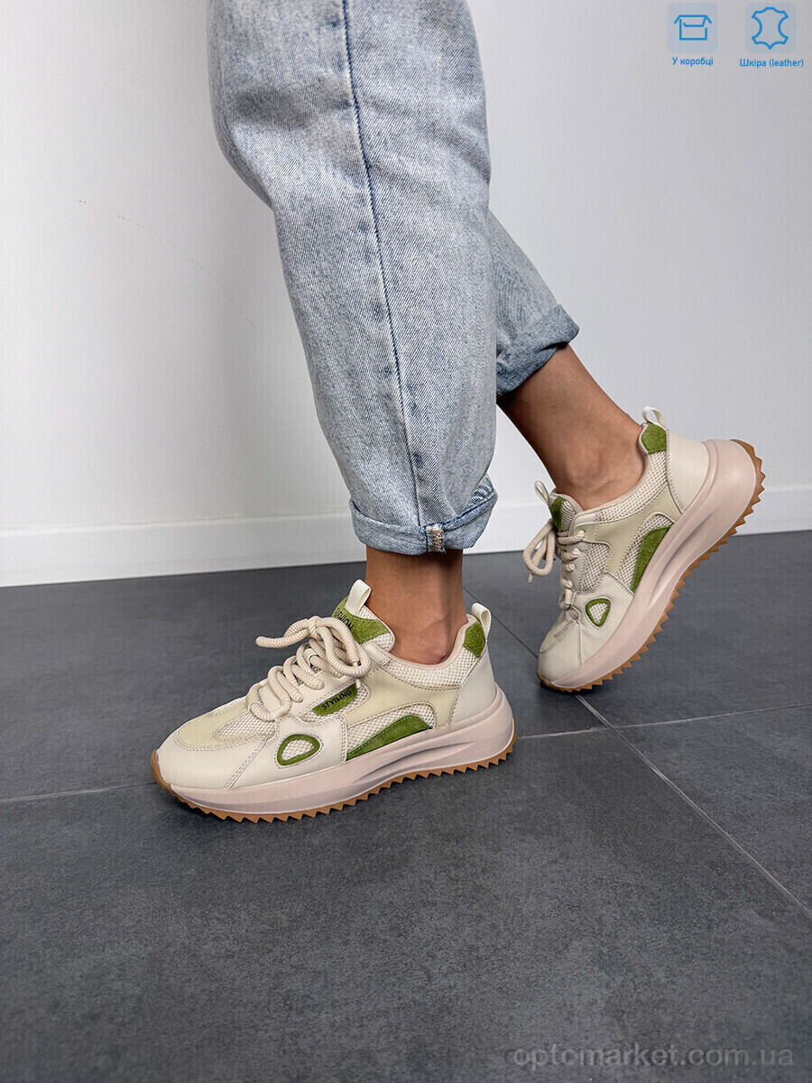 Купить Кросівки жіночі YH25002 green Camille бежевий, фото 3