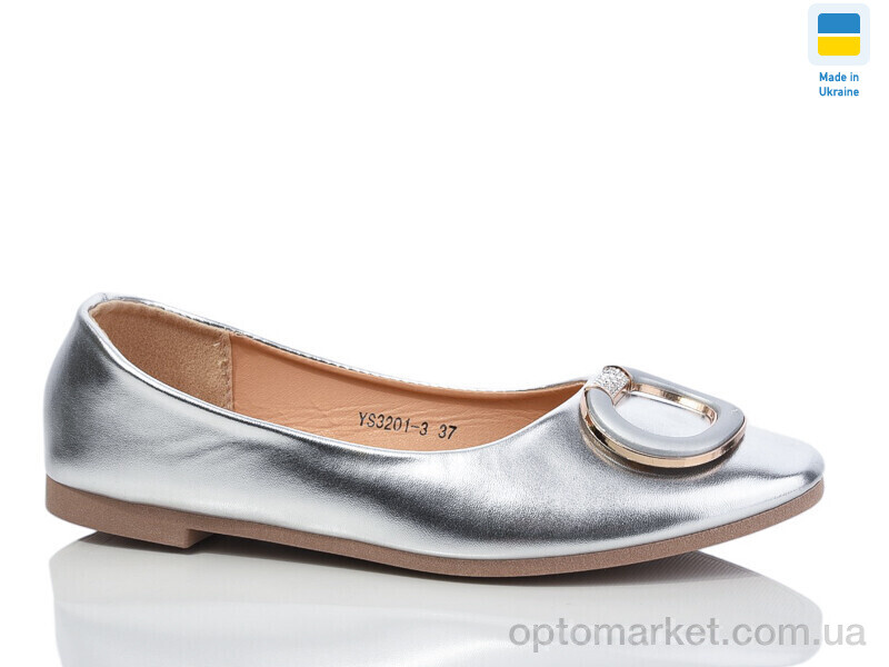 Купить Балетки жіночі YS3201-3 Swin срібний, фото 1