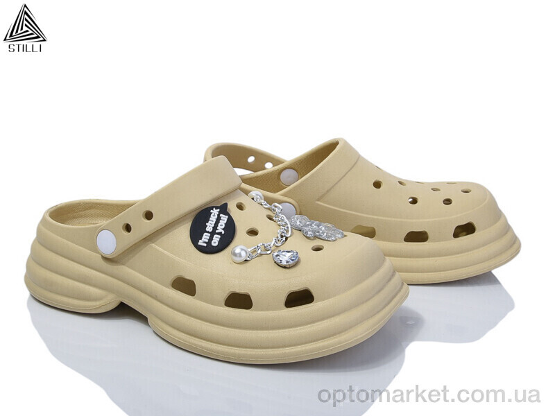 Купить Крокси жіночі YY01-74 + джибітси піна Stilli бежевий, фото 1