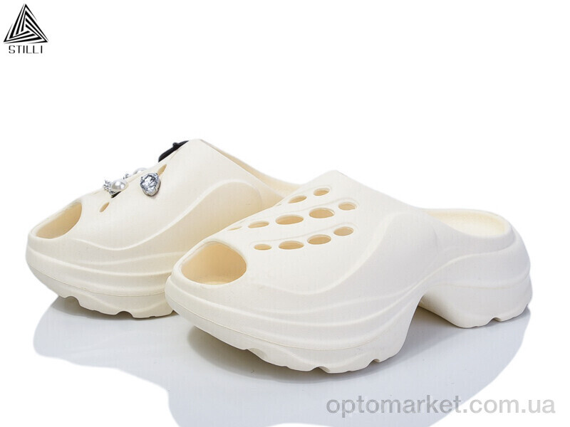 Купить Шльопанці жіночі YY02-5 + джибітси піна Stilli бежевий, фото 1