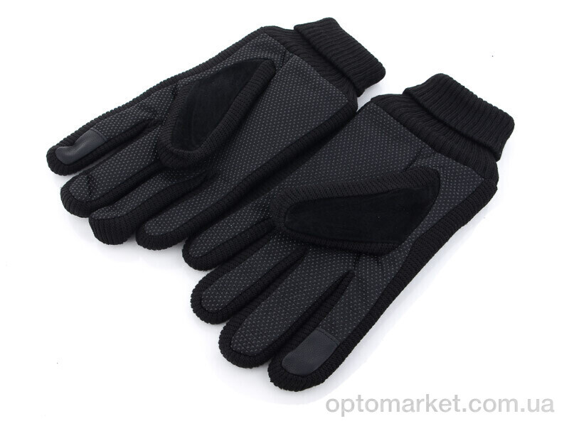 Купить Рукавички чоловічі Z01М шкіра манжет Королева чорний, фото 2