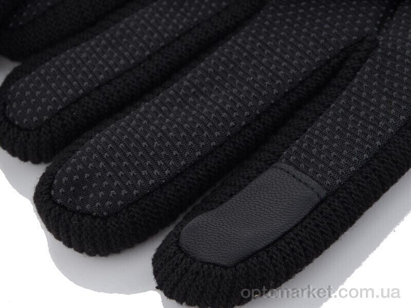 Купить Рукавички чоловічі Z01М шкіра манжет Королева чорний, фото 3