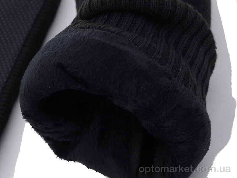 Купить Рукавички чоловічі Z01М шкіра манжет Королева чорний, фото 4