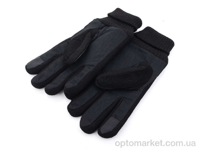 Купить Рукавички чоловічі Z02М шкіра манжет Королева чорний, фото 2