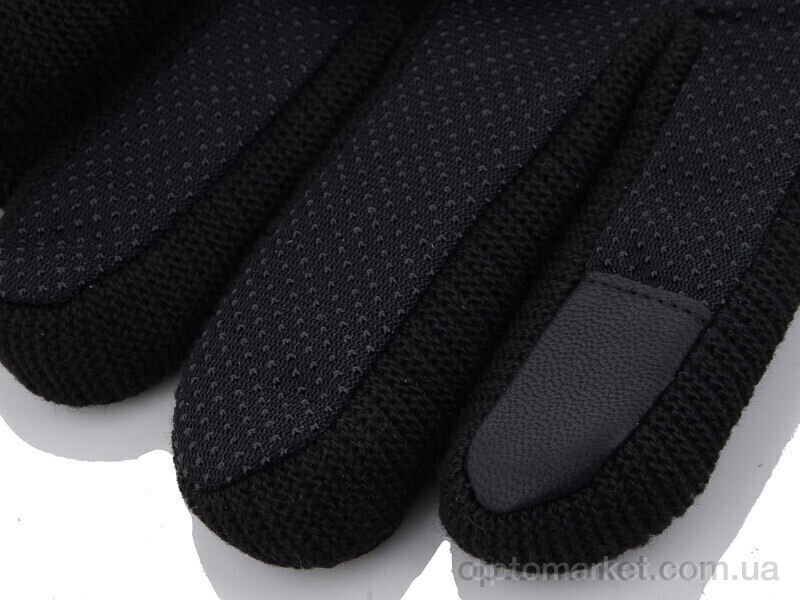 Купить Рукавички чоловічі Z02М шкіра манжет Королева чорний, фото 3