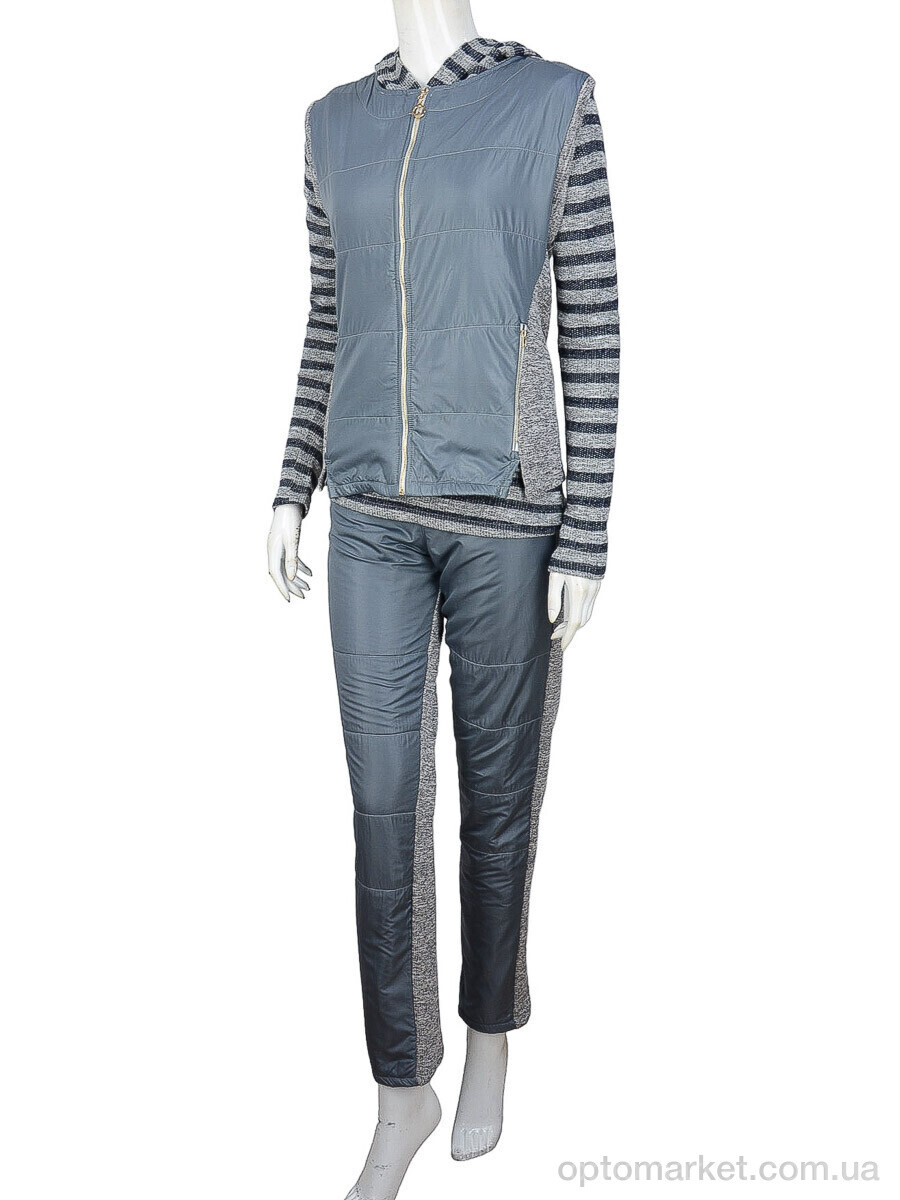 Купить Спортивний костюм жіночі Ж436 (04280) grey-black флис Sitlly сірий, фото 1