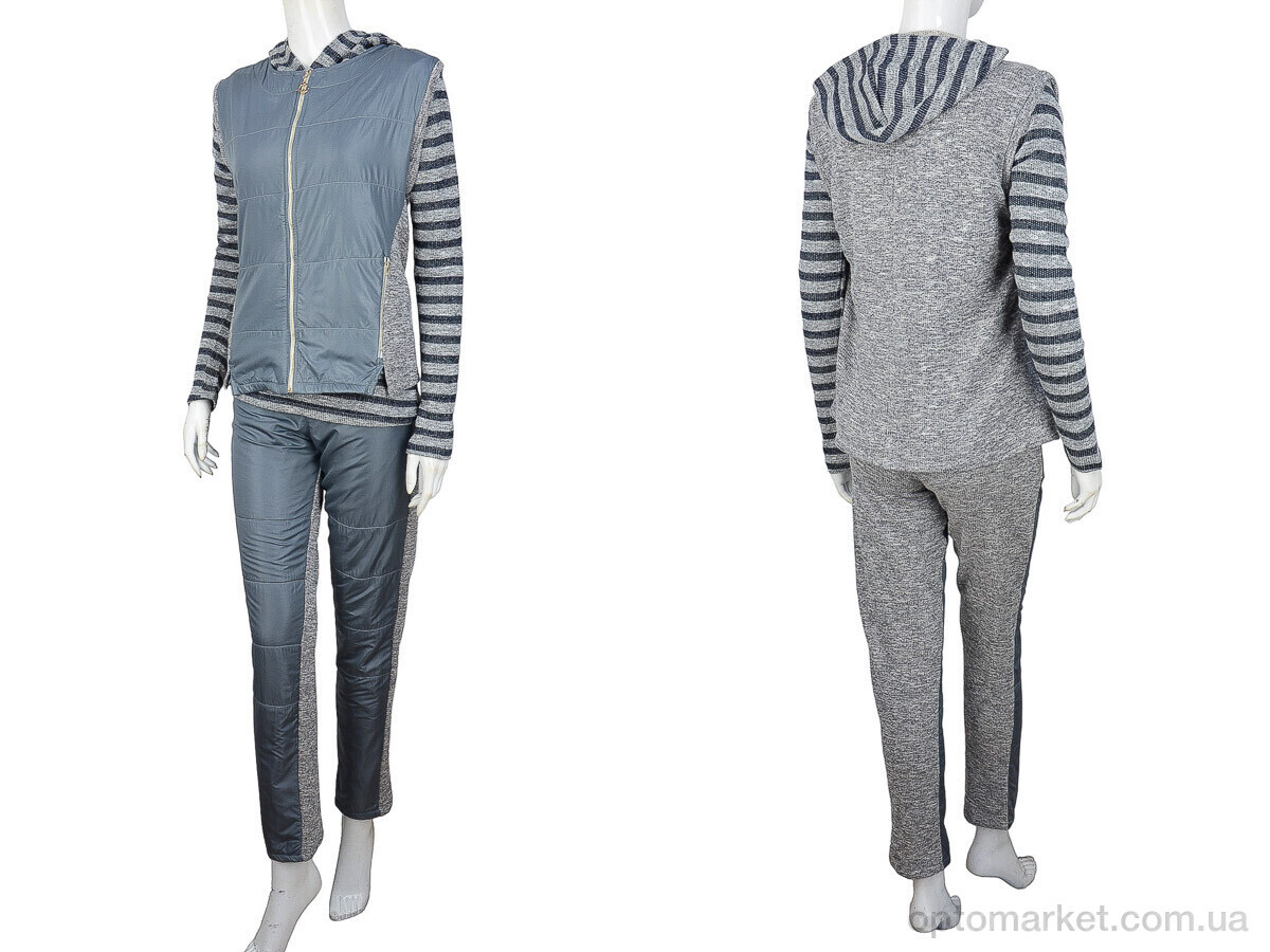 Купить Спортивний костюм жіночі Ж436 (04280) grey-black флис Sitlly сірий, фото 4