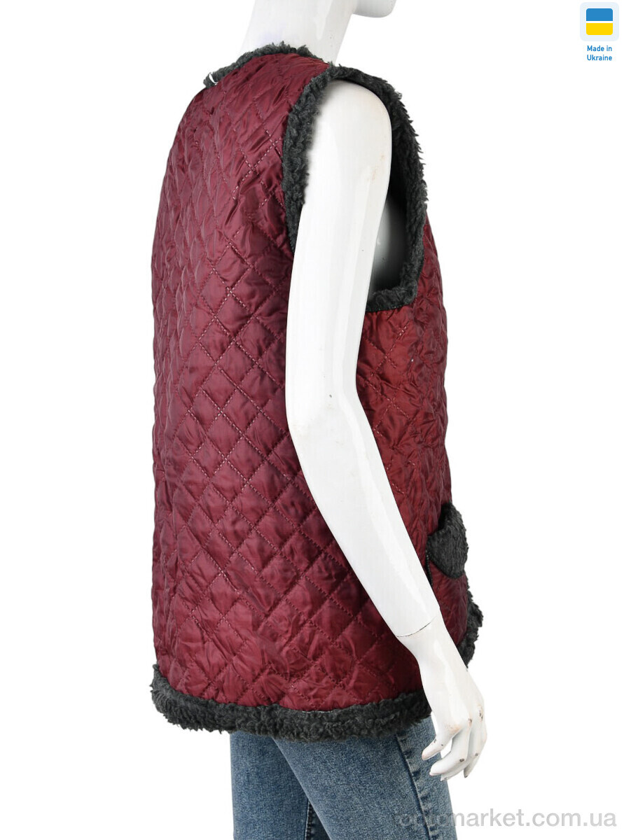 Купить Жилетка жіночі Жилетка бордово-сірий LiBang бордовий, фото 2