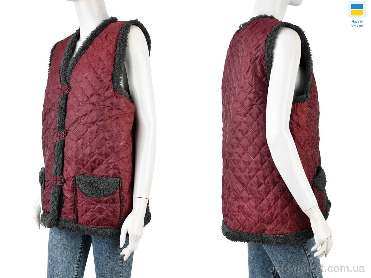 Купить Жилетка жіночі Жилетка бордово-сірий LiBang бордовий, фото 3