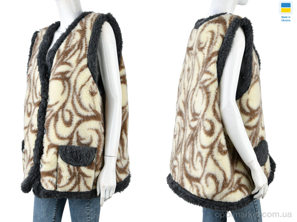 Купить Жилетка жіночі Жилетка хутро бежевий LiBang бежевий, фото 3