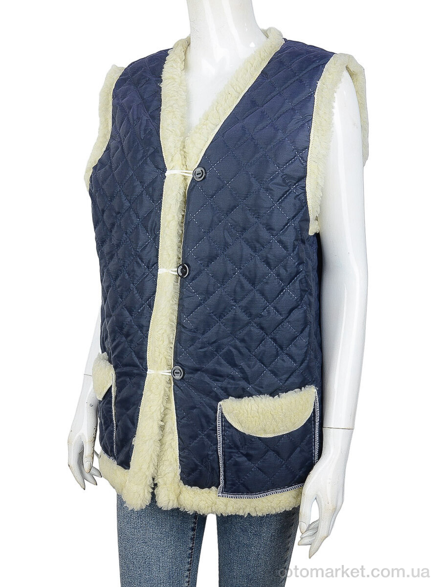 Купить Жилетка жіночі Жилетка хутро синьо-біла LiBang синій, фото 1