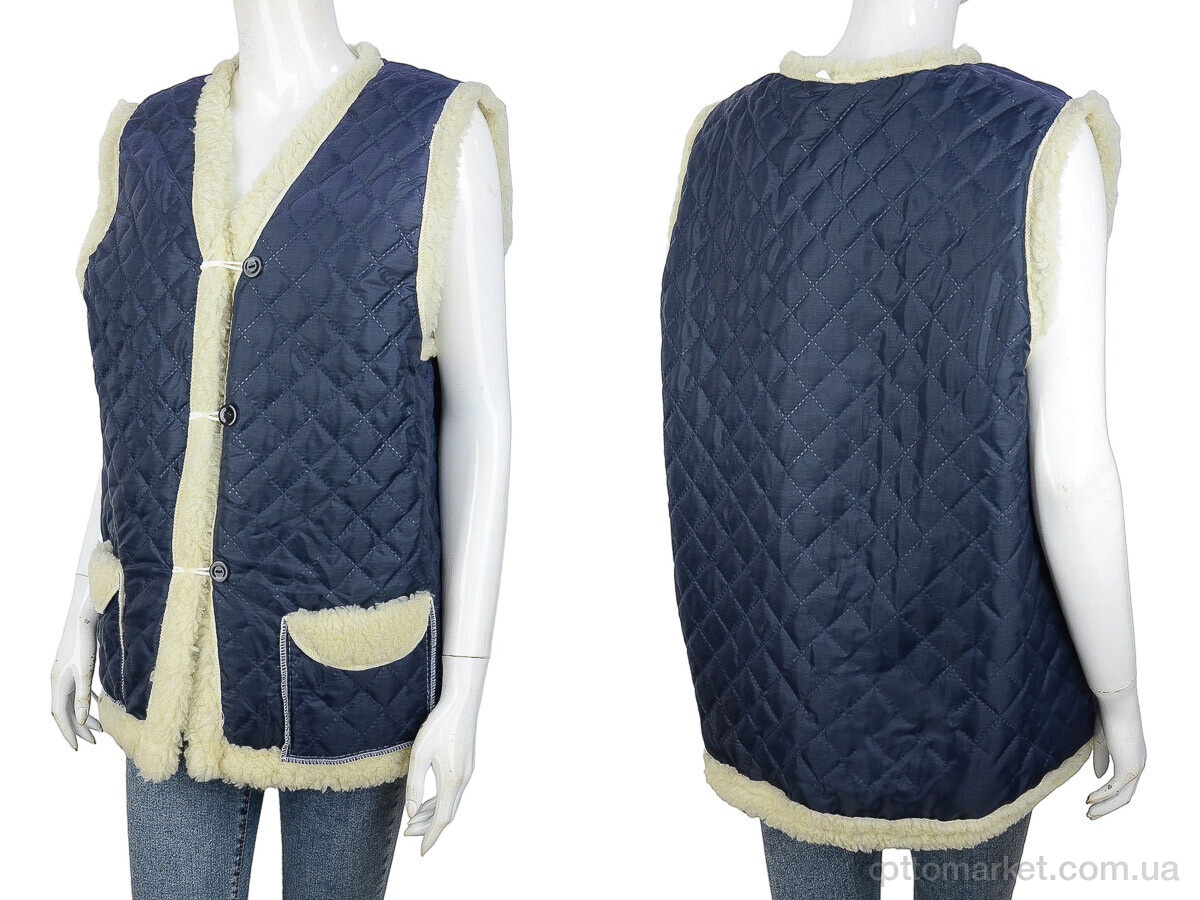 Купить Жилетка жіночі Жилетка хутро синьо-біла LiBang синій, фото 3