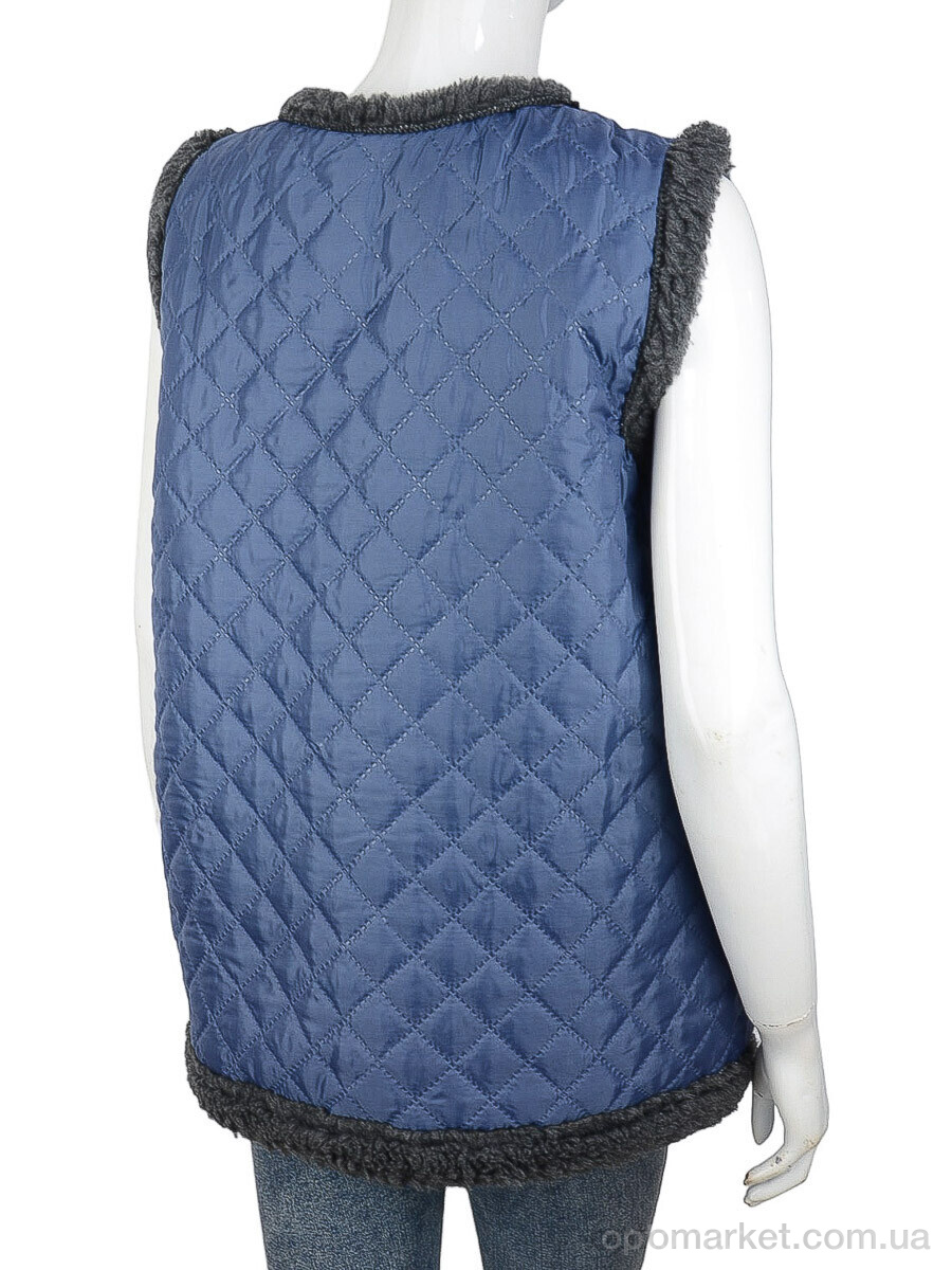 Купить Жилетка жіночі Жилетка хутро синьо-сіра LiBang синій, фото 2